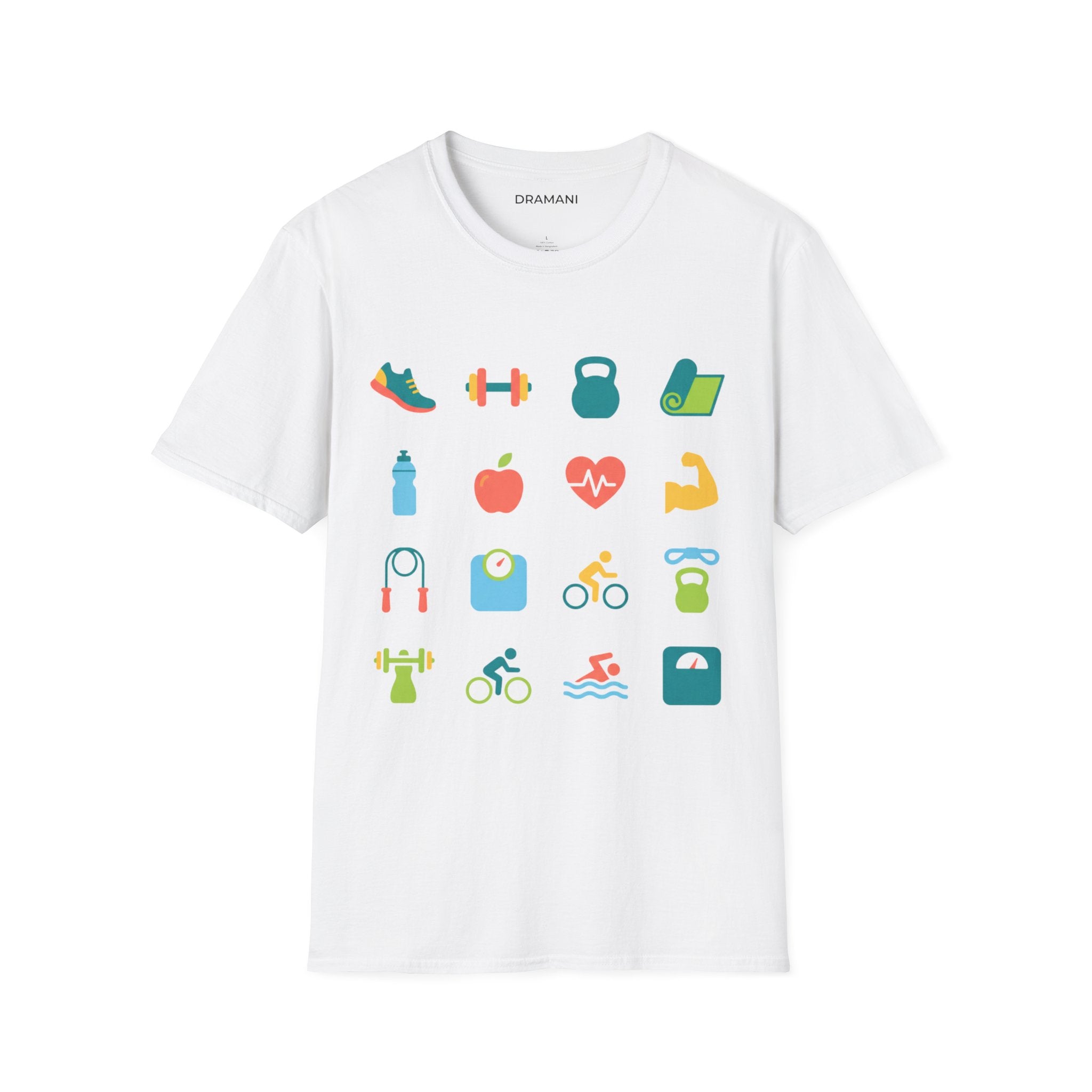 Fitness Icons Graphic T-Shirt | Gym & Health Lifestyle Tee | Workout Motivation Shirt