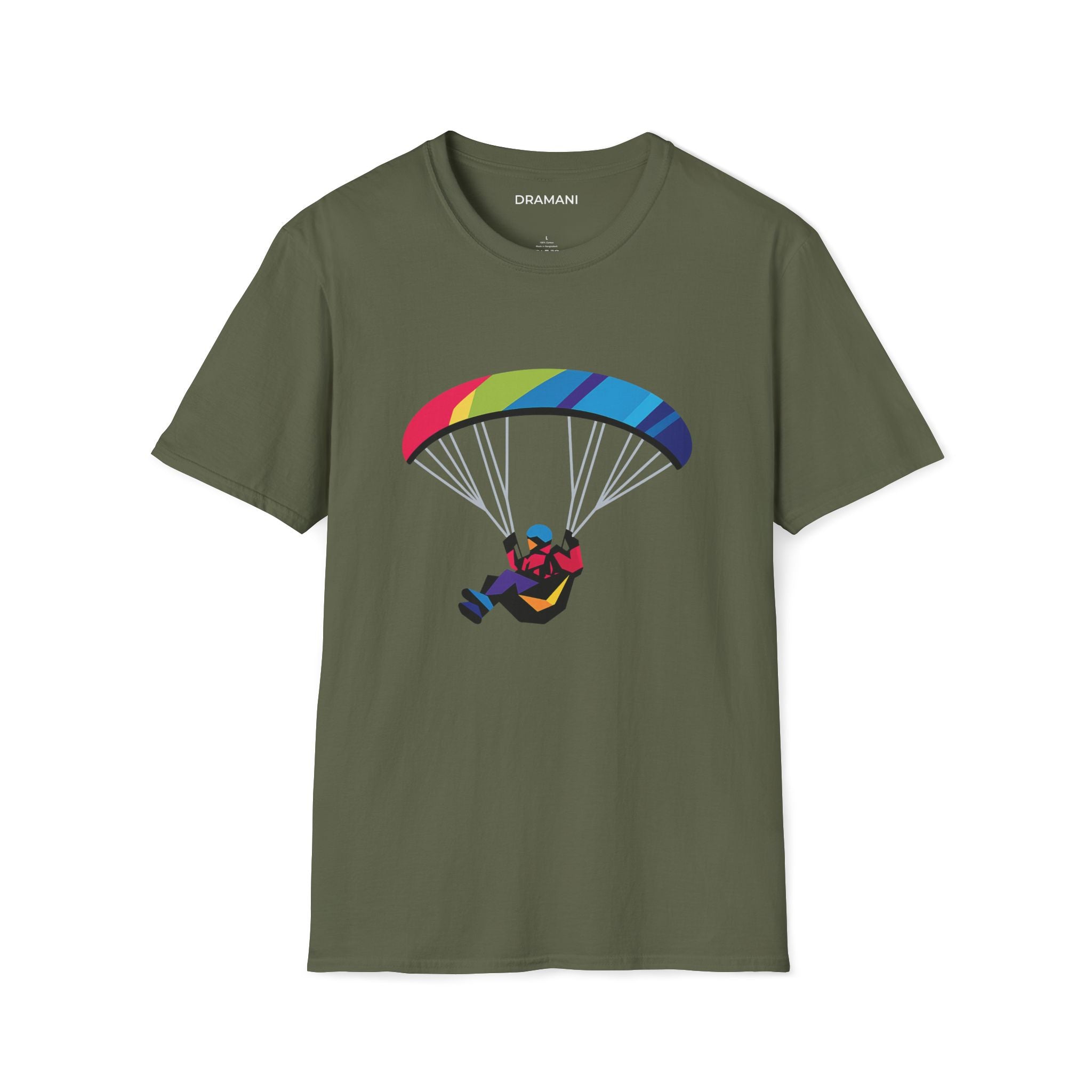 Paragliding Graphic T-Shirt | Colorful Adventure Sport Tee | Outdoor Freedom Design