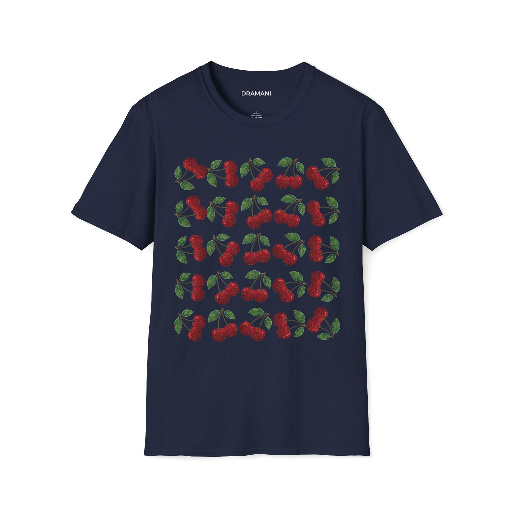 Cherry Pattern Graphic T-Shirt | Aesthetic Fruit Print Tee | Minimal Cute Streetwear