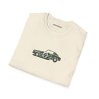 Minimal Vintage Car Graphic T-Shirt | Classic Coupe Outline Tee | Automotive Streetwear