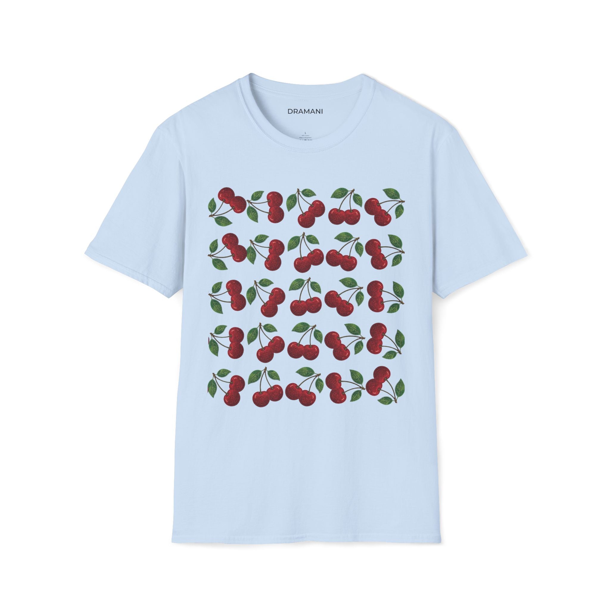 Cherry Pattern Graphic T-Shirt | Aesthetic Fruit Print Tee | Minimal Cute Streetwear