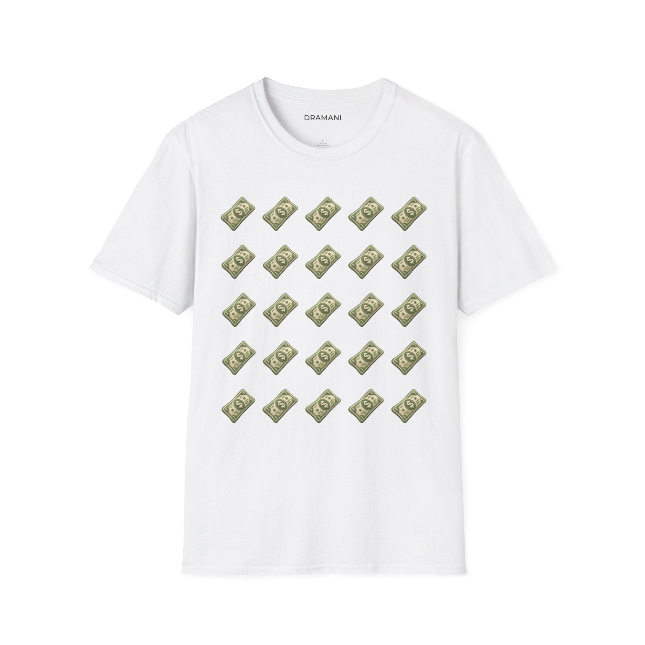 Money Pattern Graphic T-Shirt | Minimal Cash Print Tee | Clean Lifestyle Streetwear