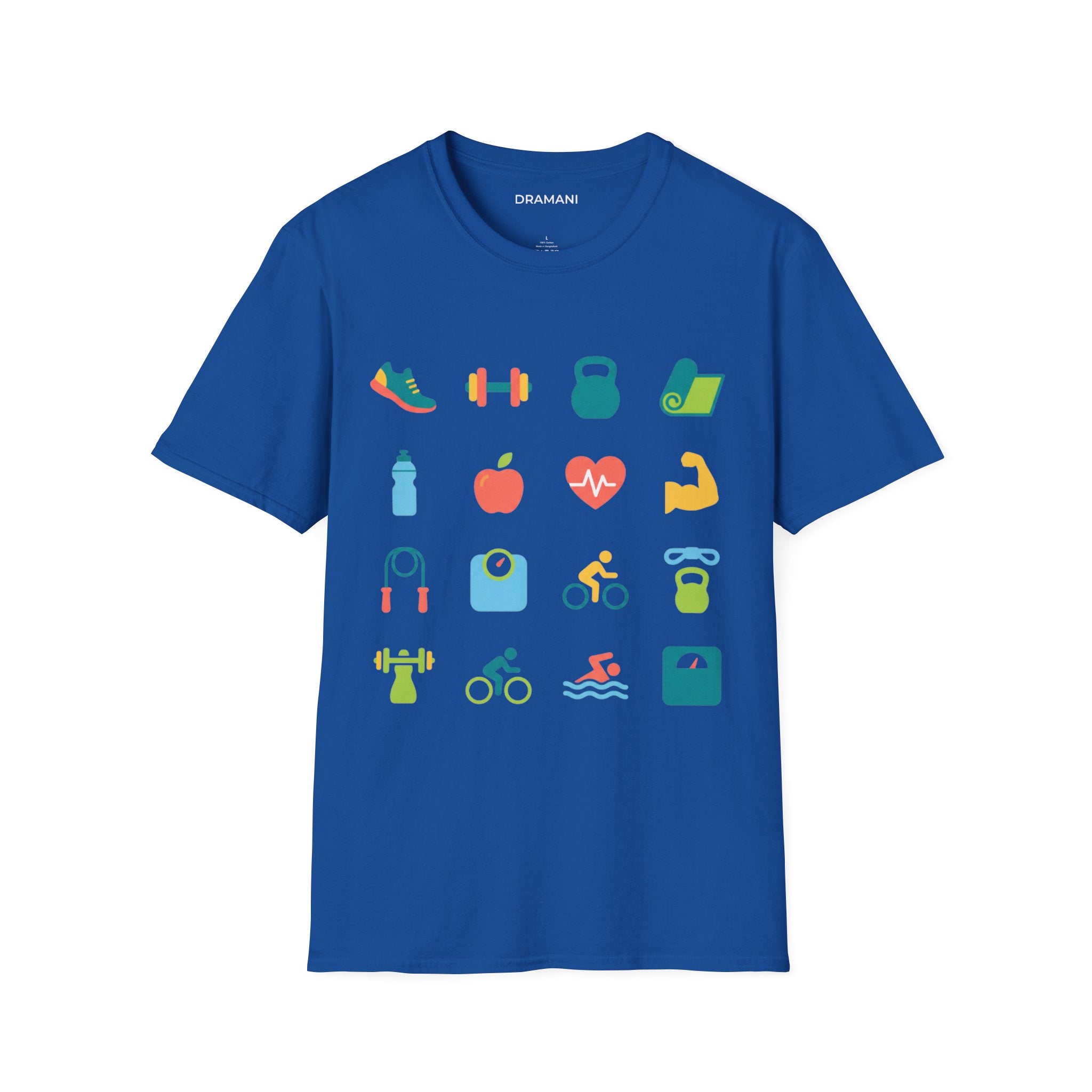 Fitness Icons Graphic T-Shirt | Gym & Health Lifestyle Tee | Workout Motivation Shirt