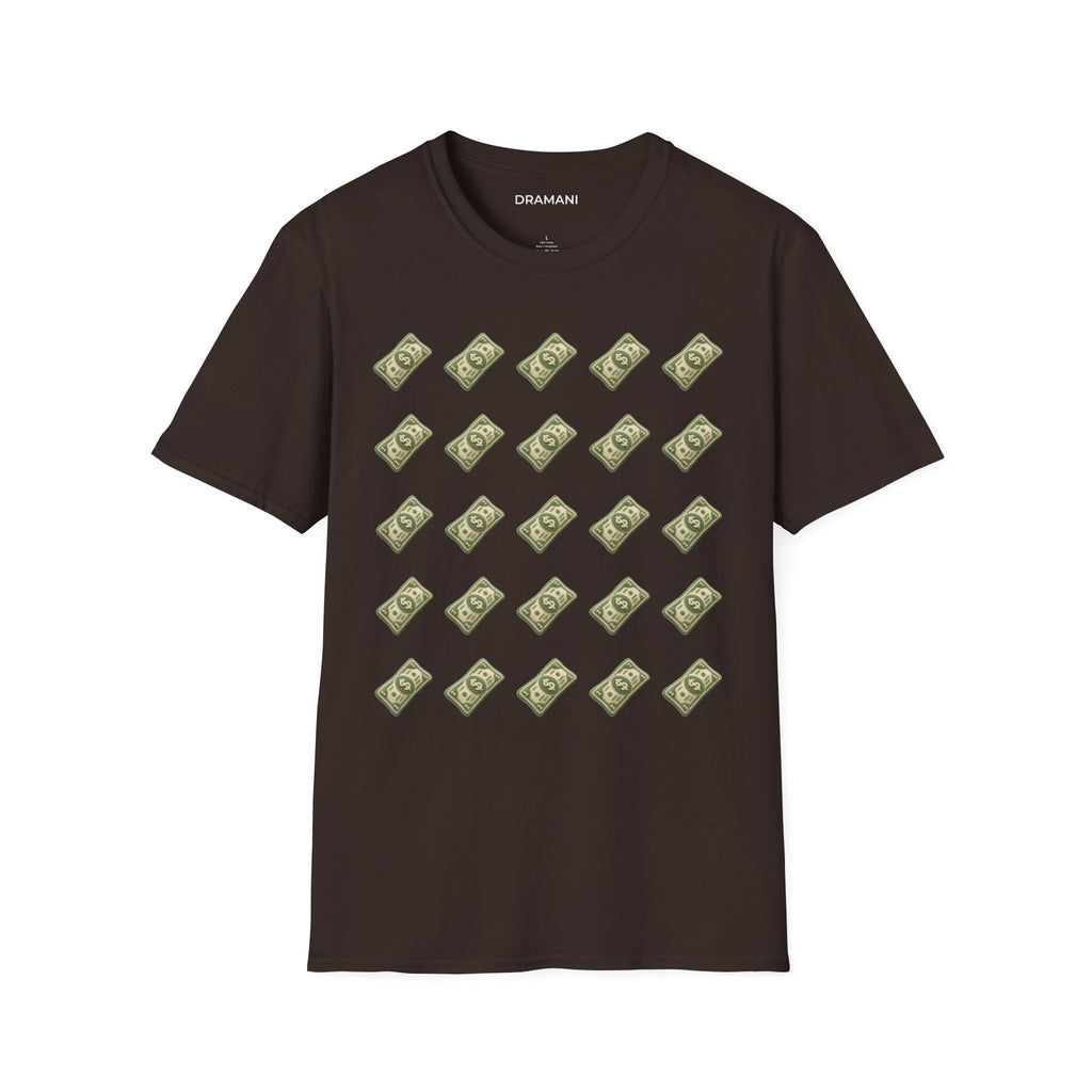 Money Pattern Graphic T-Shirt | Minimal Cash Print Tee | Clean Lifestyle Streetwear