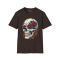 Skull Rose Graphic T-Shirt | Gothic Flame Skull Tee | Tattoo Style Streetwear