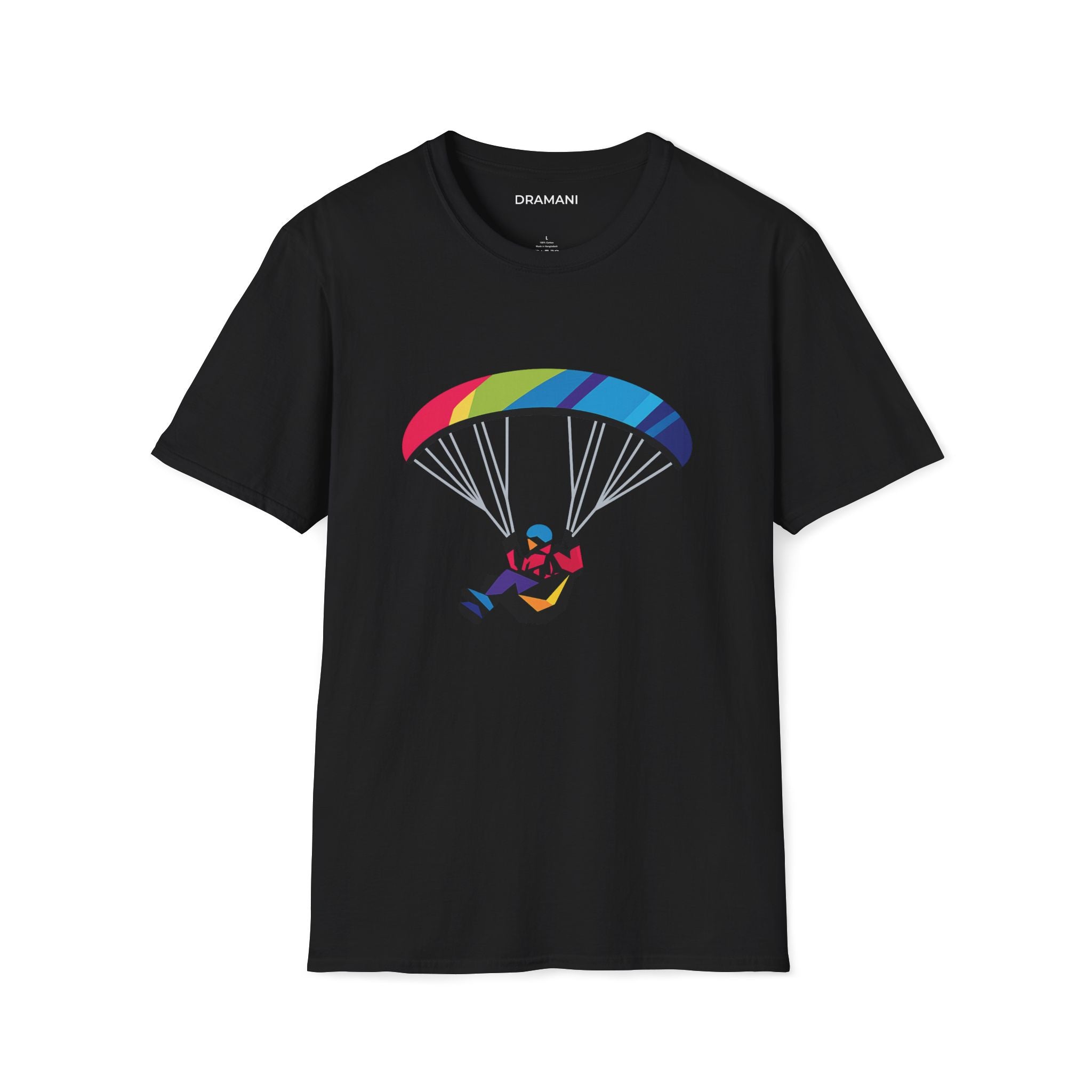Paragliding Graphic T-Shirt | Colorful Adventure Sport Tee | Outdoor Freedom Design