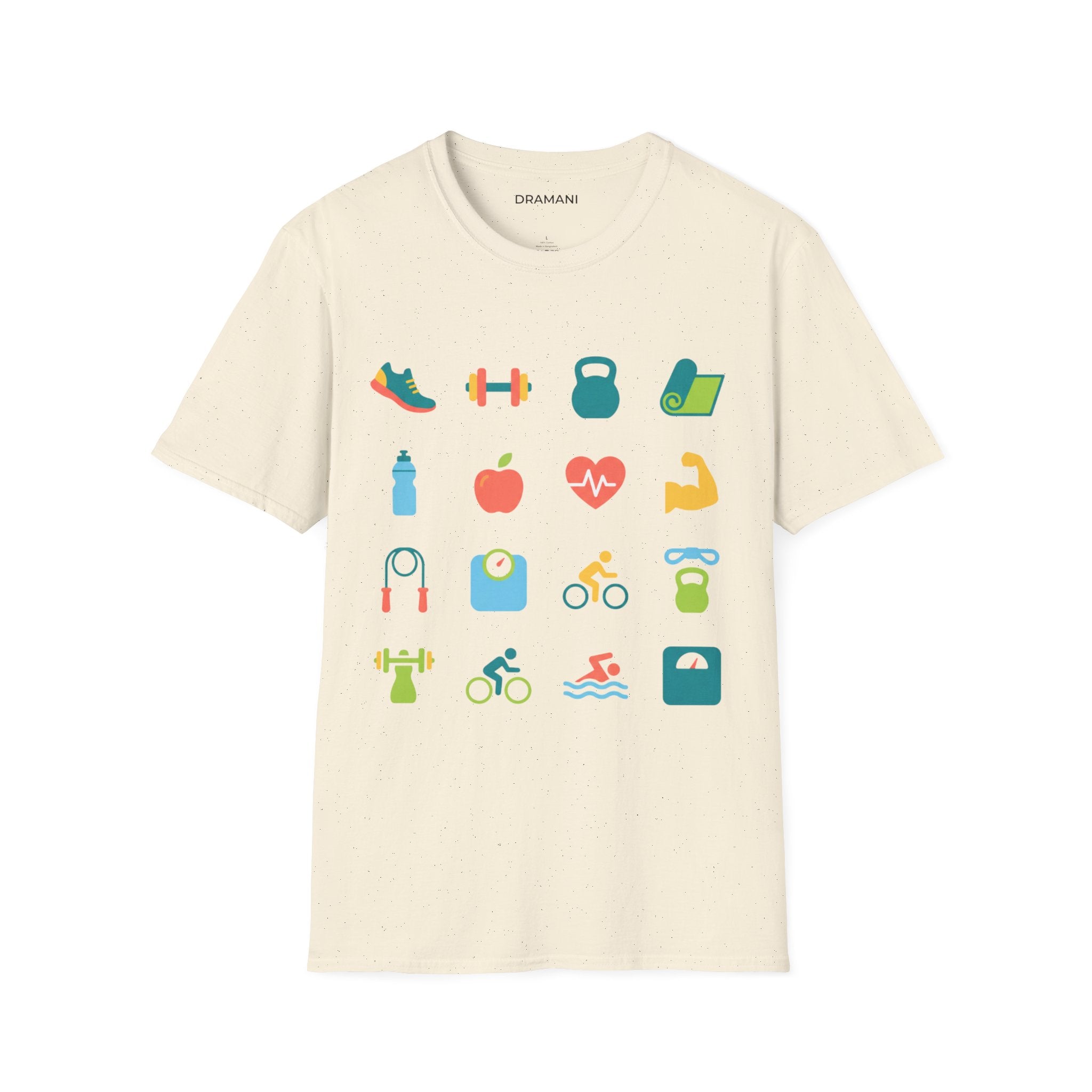 Fitness Icons Graphic T-Shirt | Gym & Health Lifestyle Tee | Workout Motivation Shirt