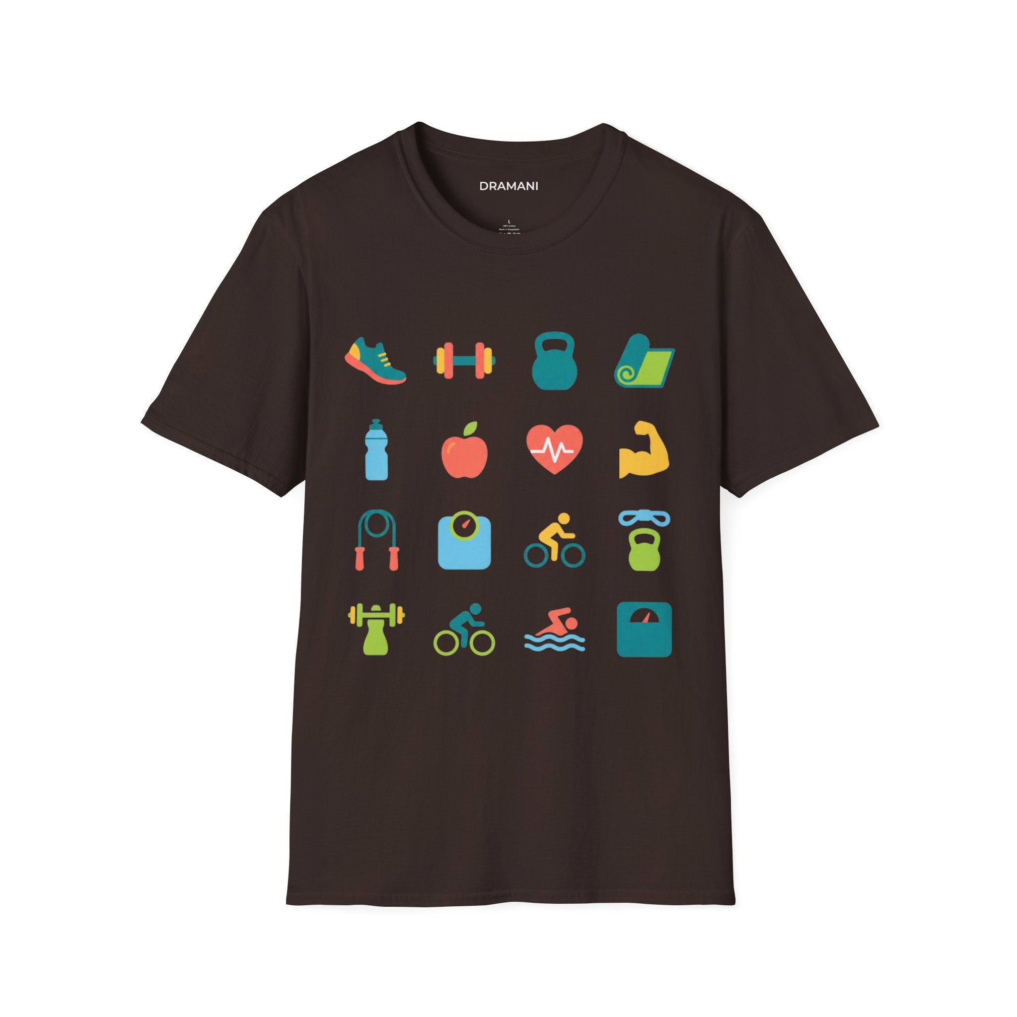 Fitness Icons Graphic T-Shirt | Gym & Health Lifestyle Tee | Workout Motivation Shirt
