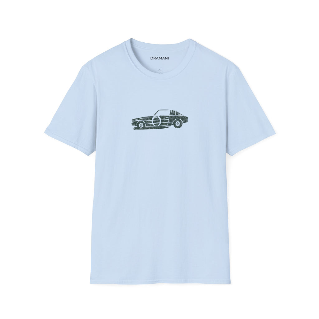Minimal Vintage Car Graphic T-Shirt | Classic Coupe Outline Tee | Automotive Streetwear