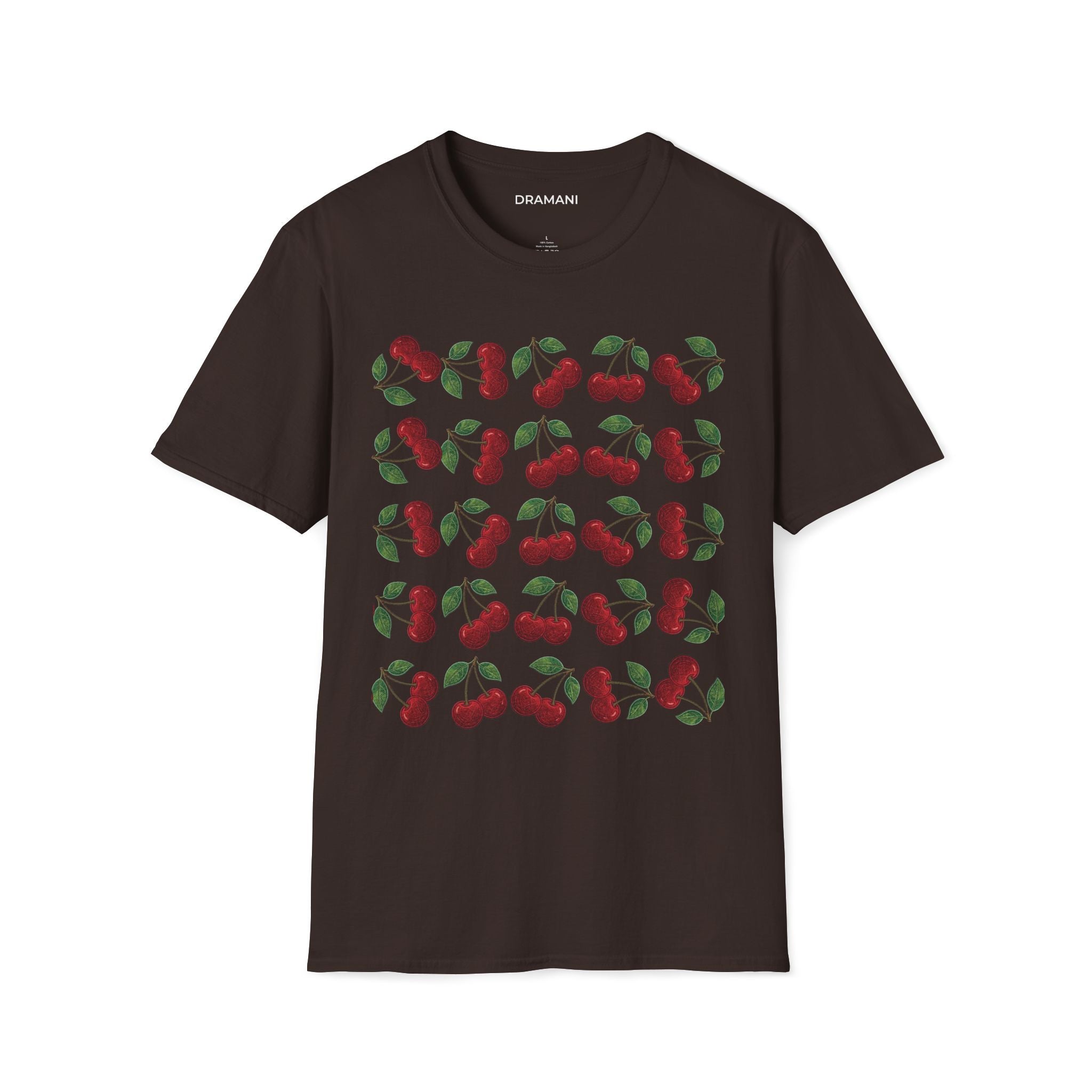 Cherry Pattern Graphic T-Shirt | Aesthetic Fruit Print Tee | Minimal Cute Streetwear