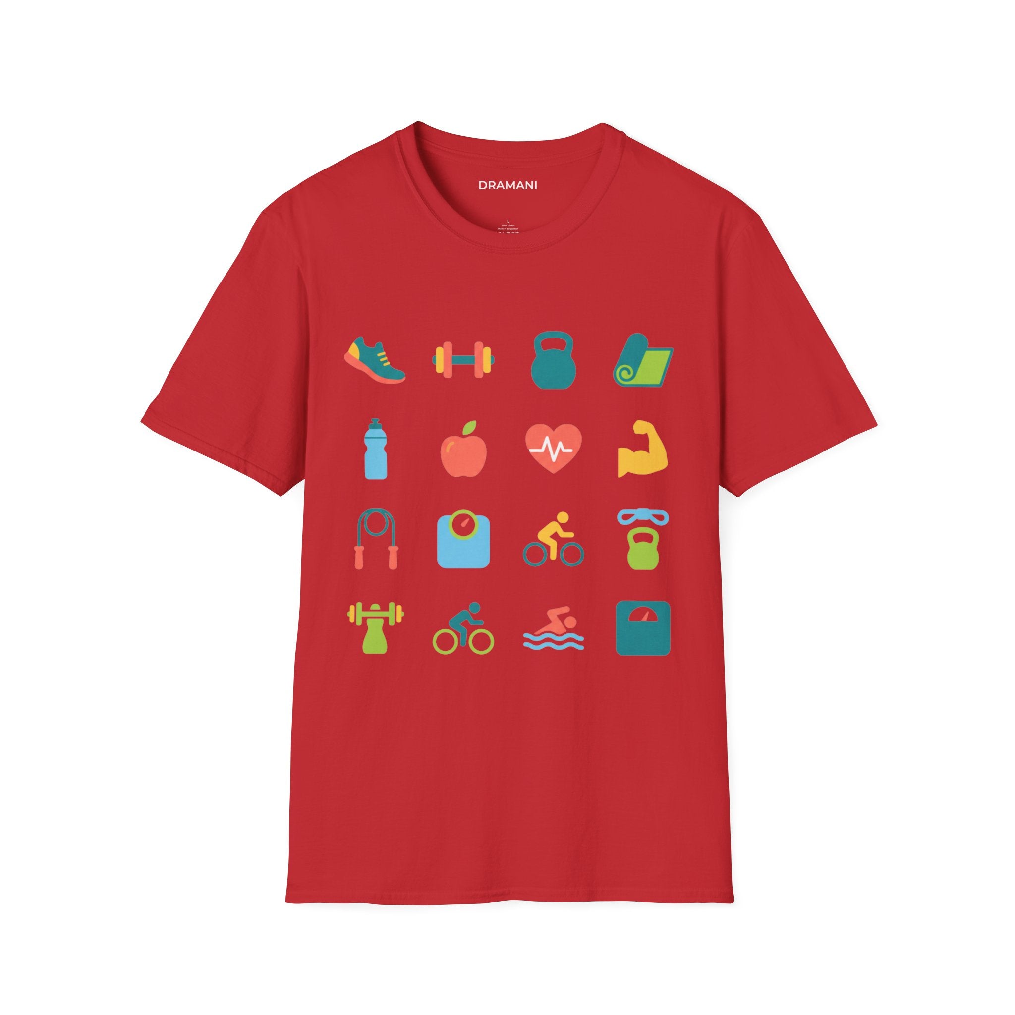 Fitness Icons Graphic T-Shirt | Gym & Health Lifestyle Tee | Workout Motivation Shirt