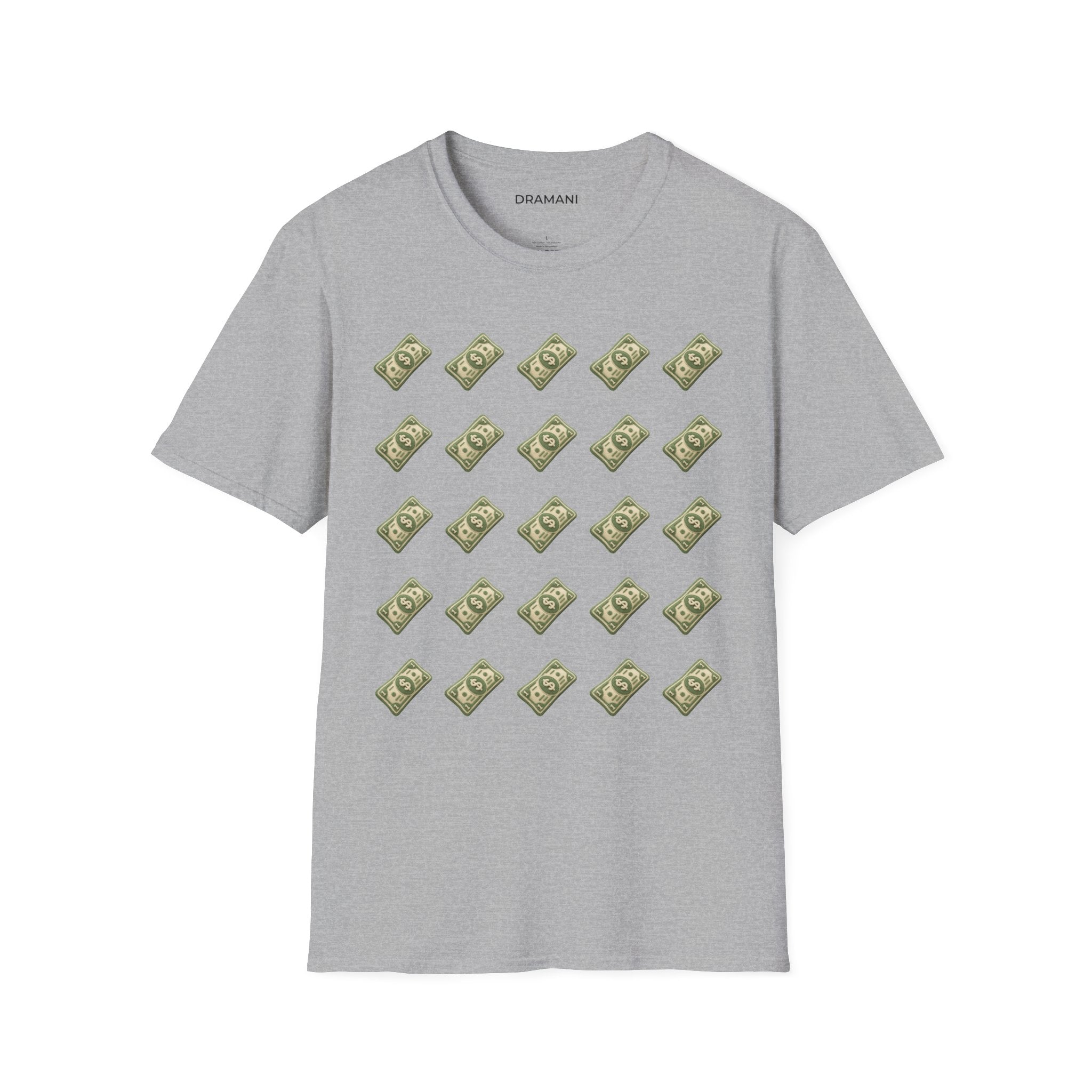 Money Pattern Graphic T-Shirt | Minimal Cash Print Tee | Clean Lifestyle Streetwear