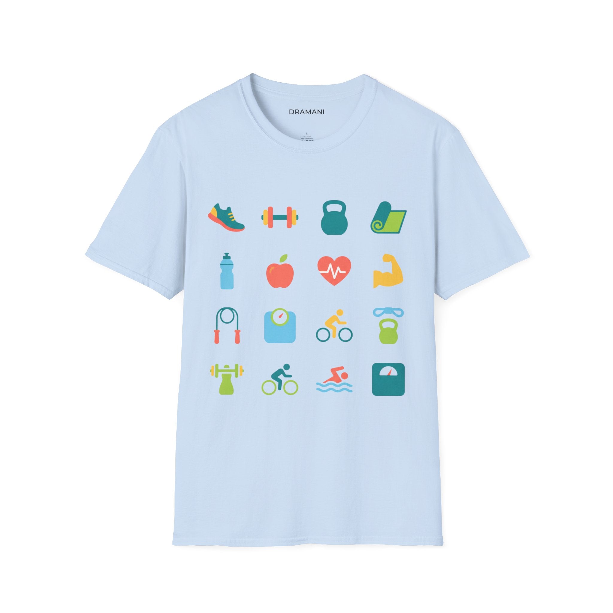 Fitness Icons Graphic T-Shirt | Gym & Health Lifestyle Tee | Workout Motivation Shirt