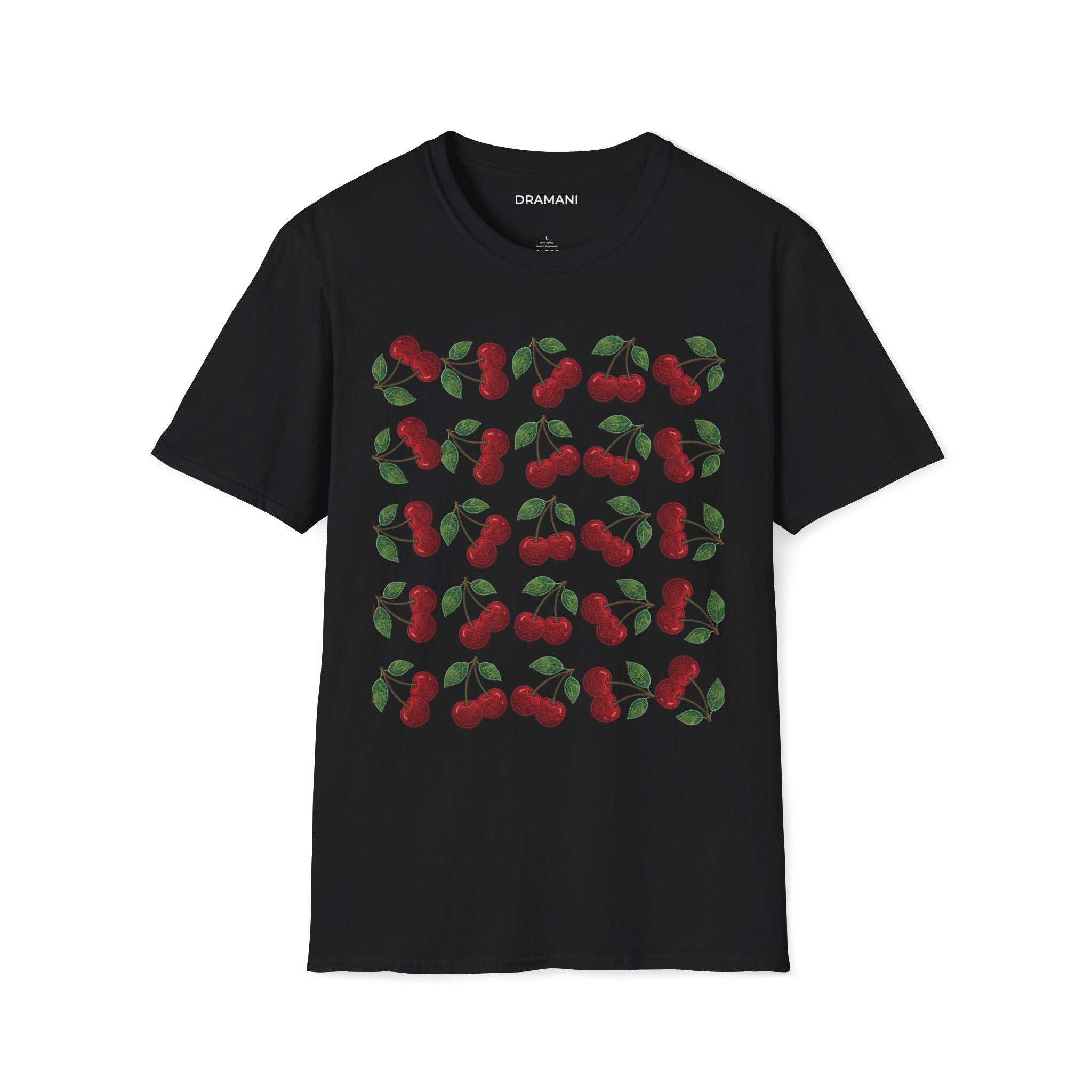 Cherry Pattern Graphic T-Shirt | Aesthetic Fruit Print Tee | Minimal Cute Streetwear