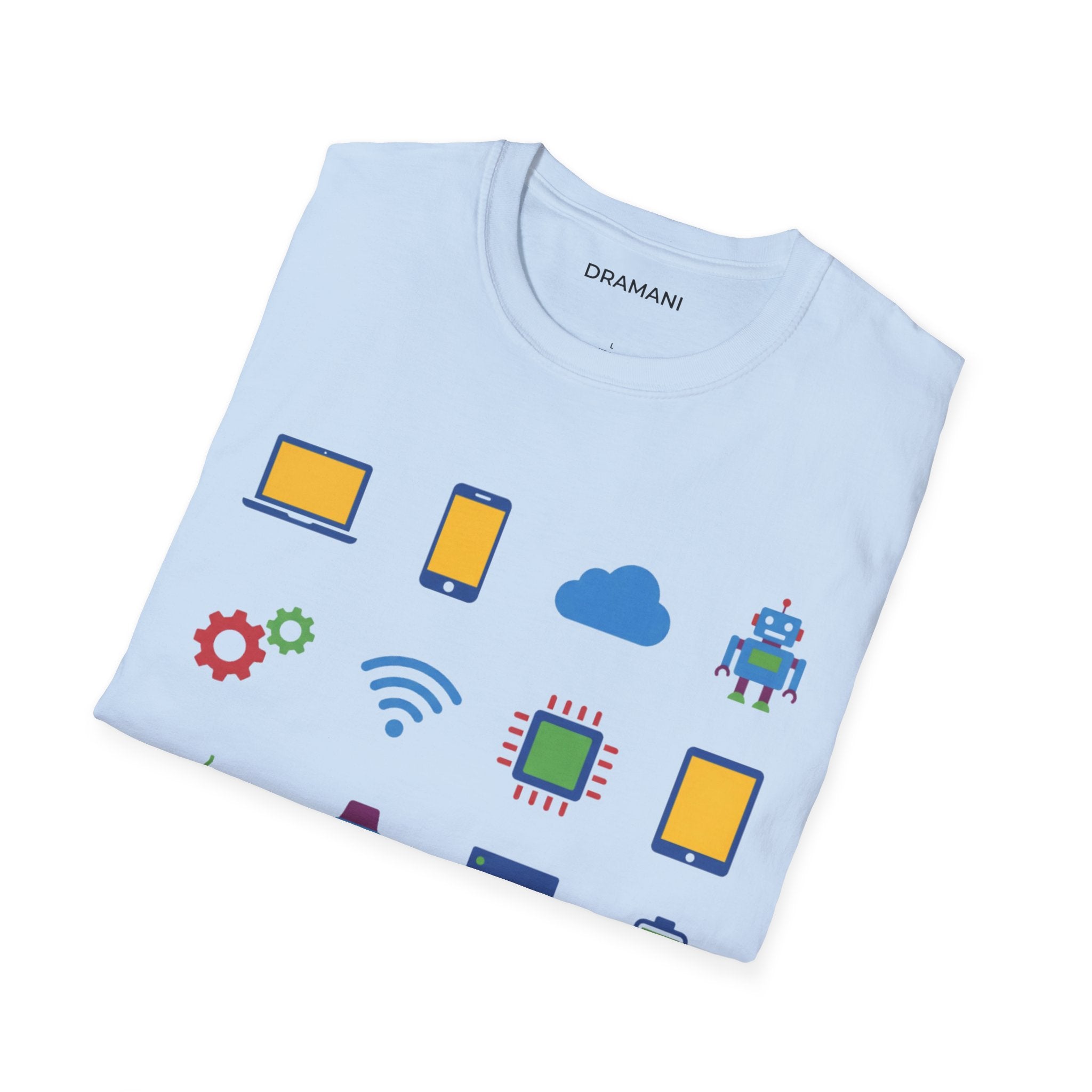 Tech Icons Graphic T-Shirt | Digital Lifestyle Tee | Minimal Technology Design