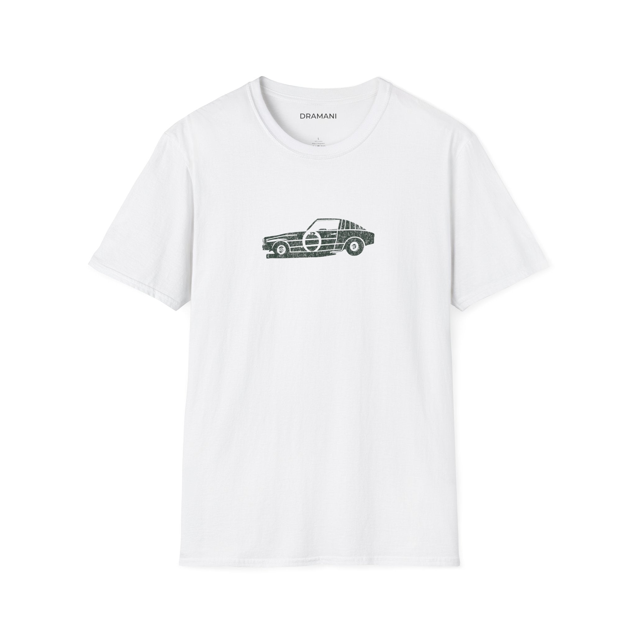 Minimal Vintage Car Graphic T-Shirt | Classic Coupe Outline Tee | Automotive Streetwear