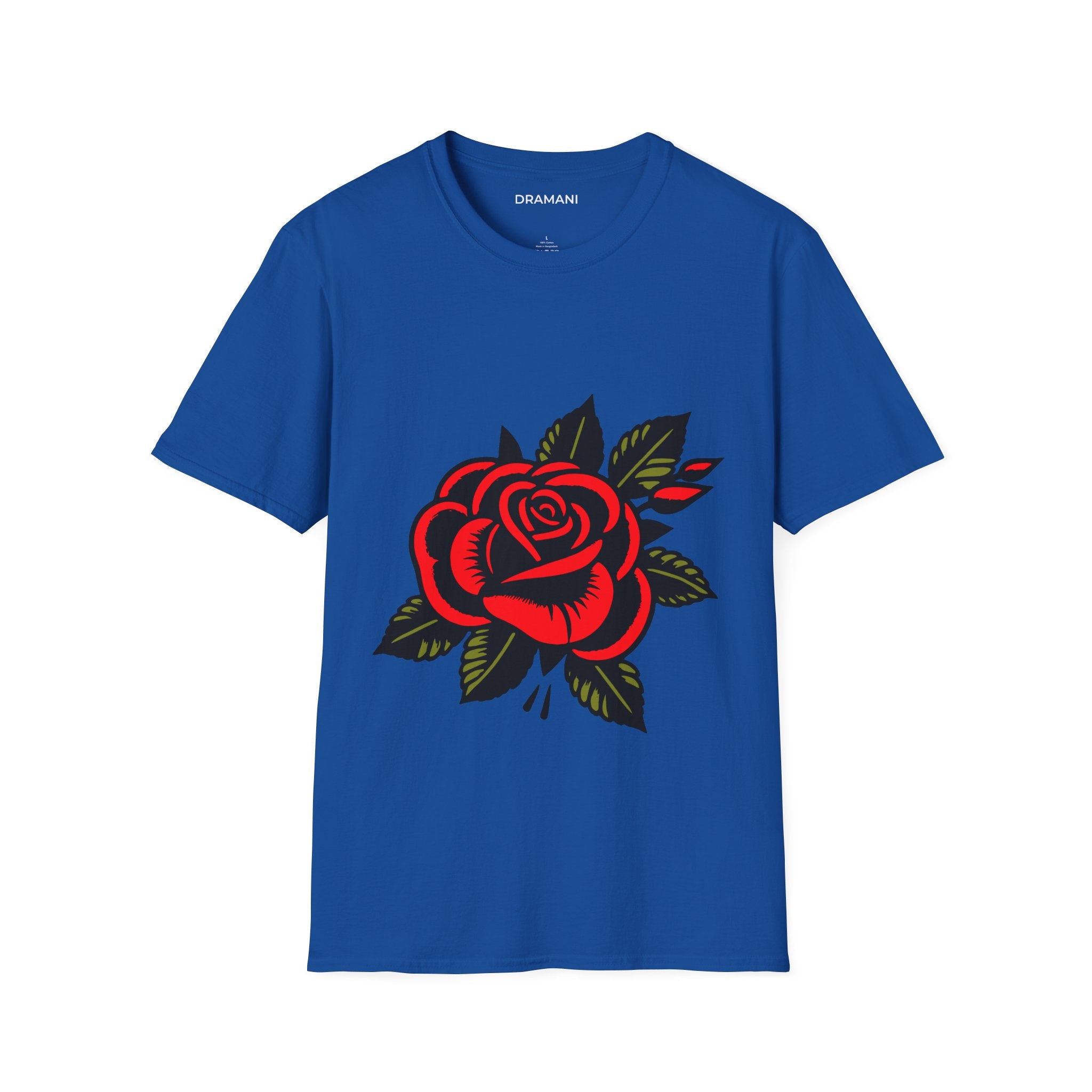 Red Rose Graphic T-Shirt | Minimal Tattoo Style Rose Tee | Classic Floral Streetwear