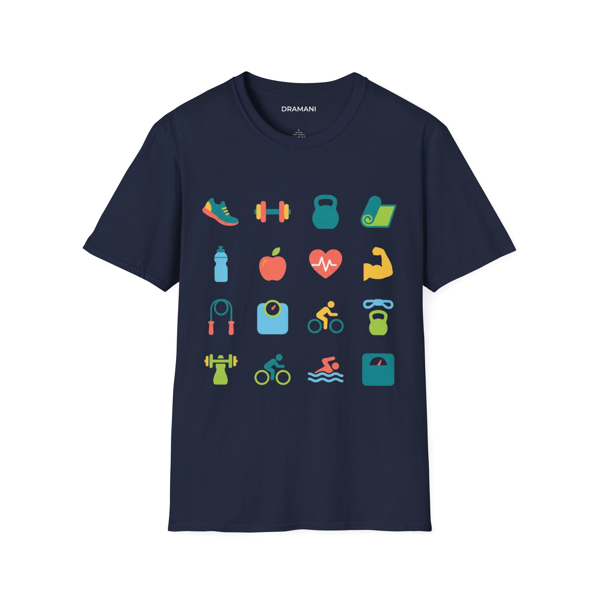 Fitness Icons Graphic T-Shirt | Gym & Health Lifestyle Tee | Workout Motivation Shirt
