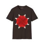 8 Horns 4 Hearts Graphic T-Shirt | Abstract Devil Heart Design | Softstyle Cotton Tee