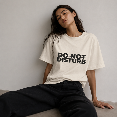 Do Not Disturb minimal text graphic t-shirt